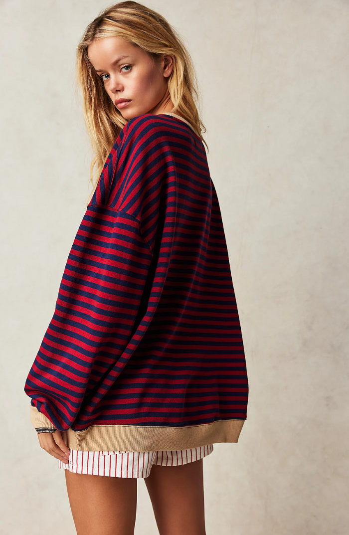 Artisio | Women Retro Stripe Pullover