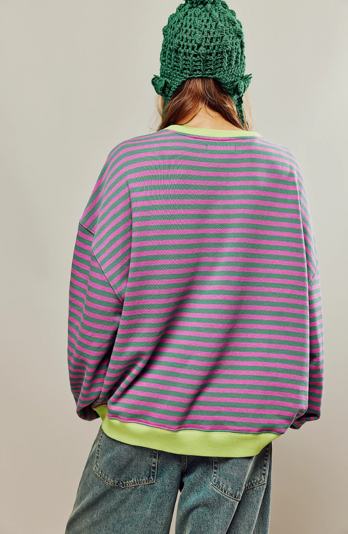 Artisio | Women Retro Stripe Pullover