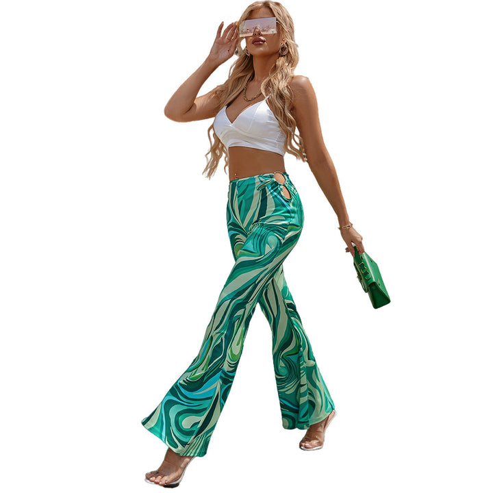 Artisio | Women Retro Swirl Flare Pants