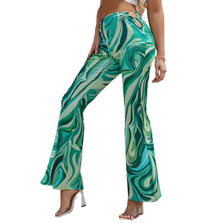Artisio | Women Retro Swirl Flare Pants
