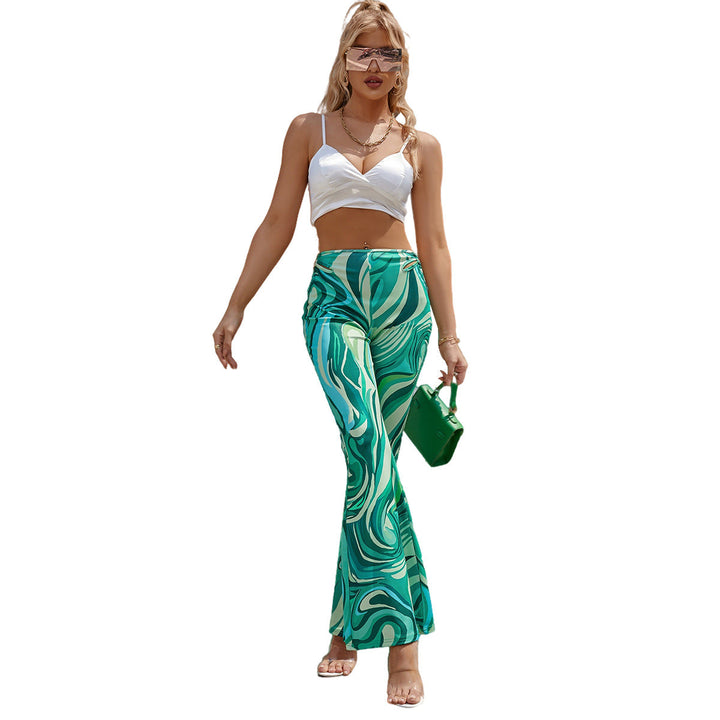Artisio | Women Retro Swirl Flare Pants