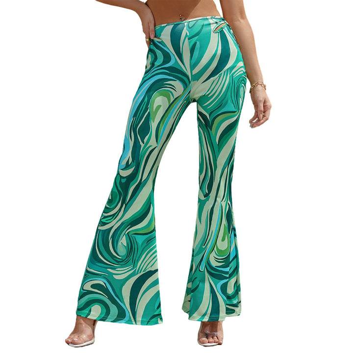 Artisio | Women Retro Swirl Flare Pants
