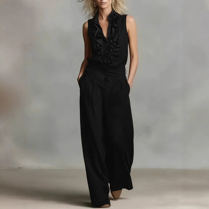 Artisio | Women Ruffle Neck Jumpsuit