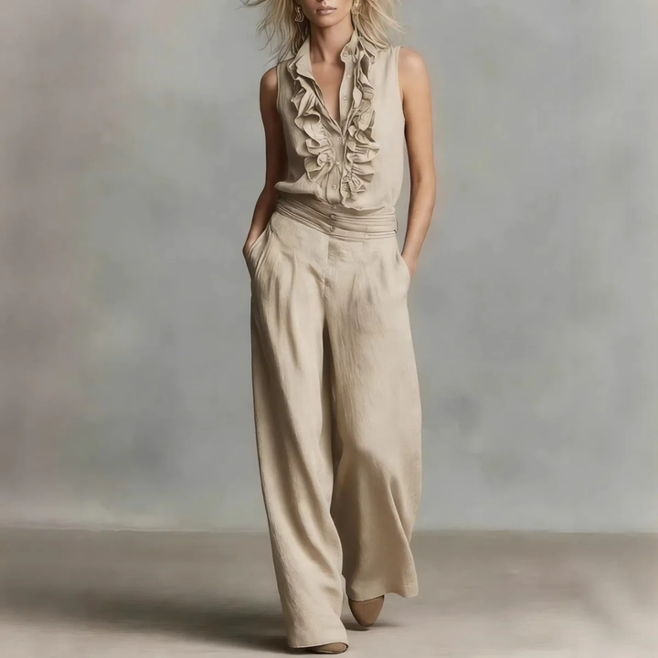 Artisio | Women Ruffle Neck Jumpsuit