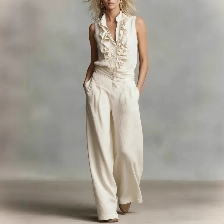 Artisio | Women Ruffle Neck Jumpsuit