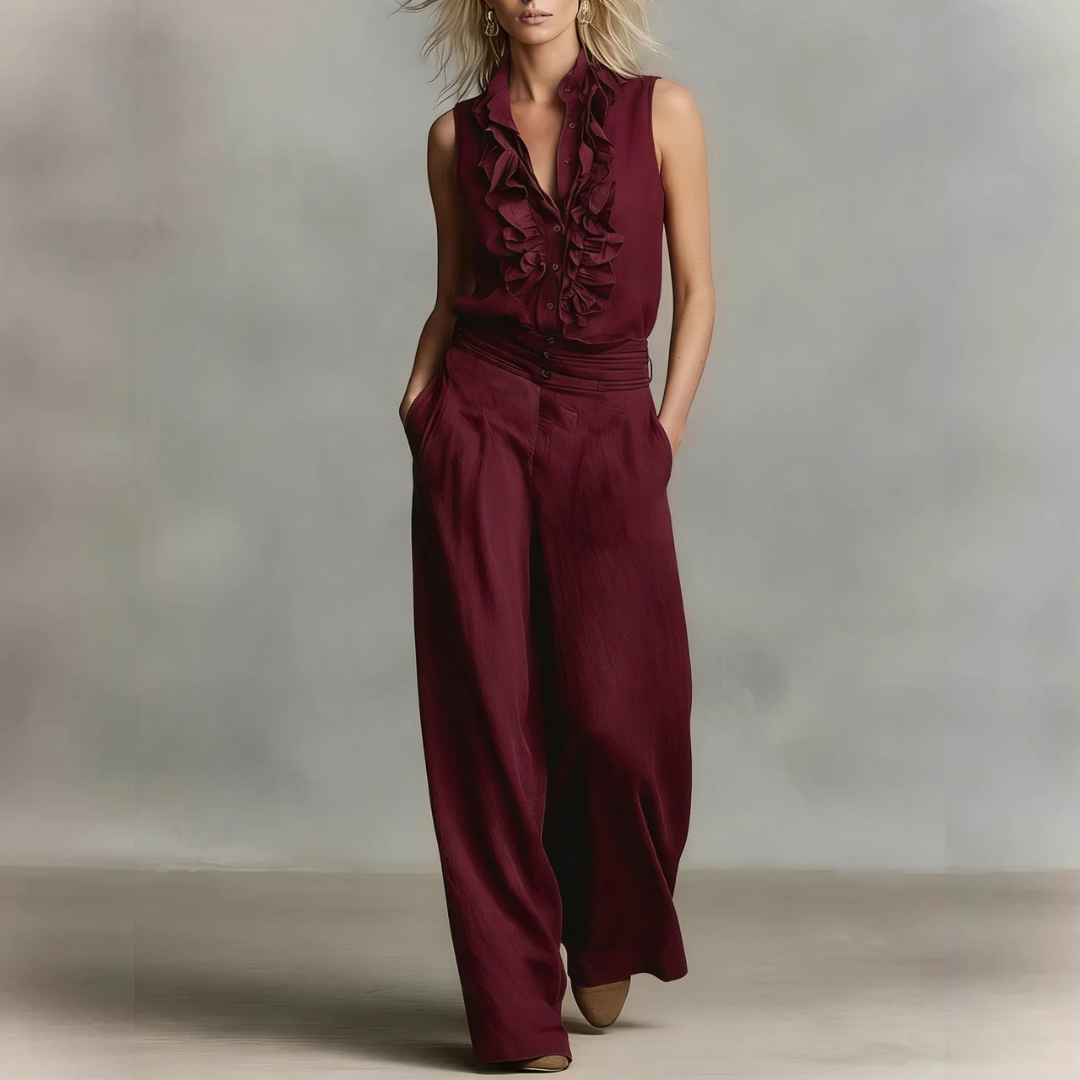 Artisio | Women Ruffle Neck Jumpsuit