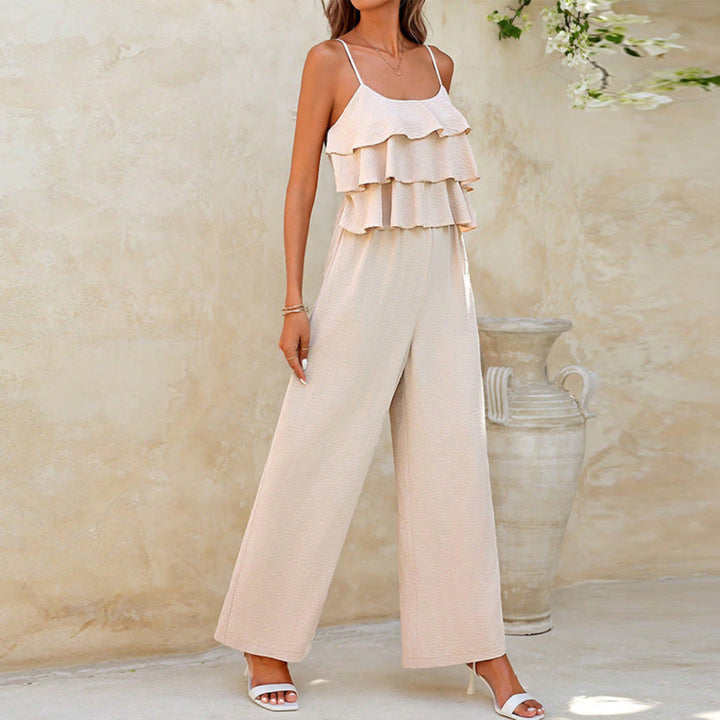 Artisio | Women Ruffle Wide Leg Jumpsuit