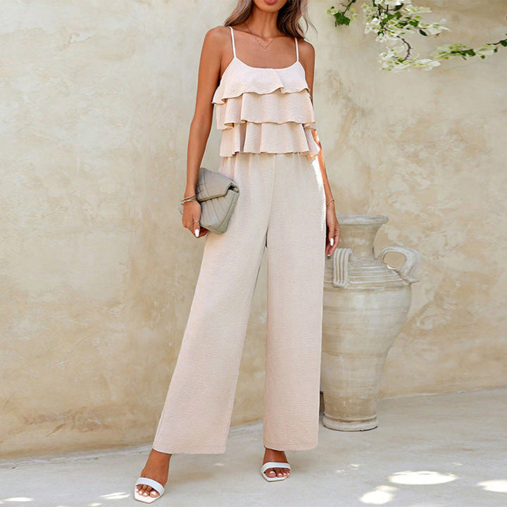 Artisio | Women Ruffle Wide Leg Jumpsuit