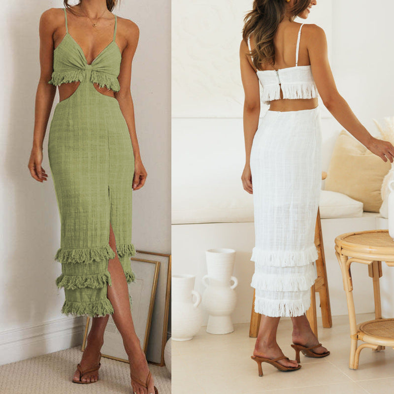 Artisio | Women Soft Fringe Maxi Dress