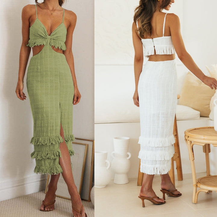 Artisio | Women Soft Fringe Maxi Dress