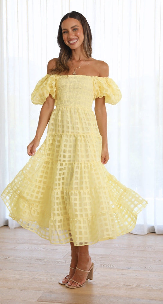 Artisio | Women Soft Puff Sleeve Maxi Dress