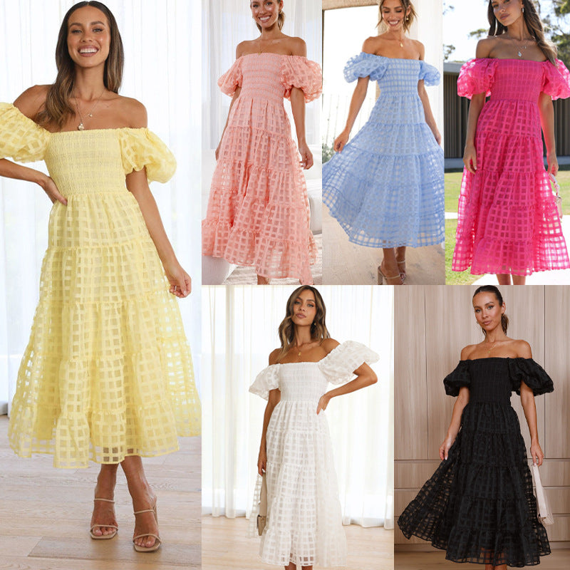Artisio | Women Soft Puff Sleeve Maxi Dress