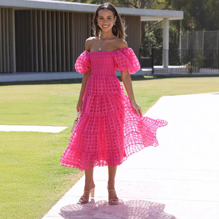 Artisio | Women Soft Puff Sleeve Maxi Dress