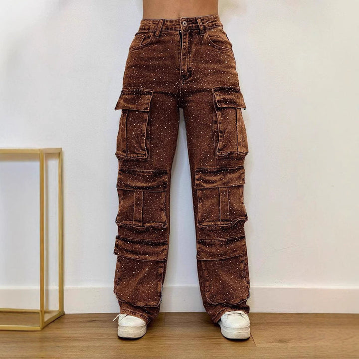 Artisio | Women Sparkle Pocket Cargo Jeans