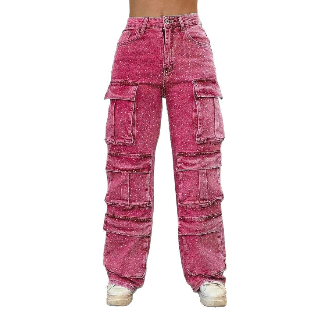 Artisio | Women Sparkle Pocket Cargo Jeans