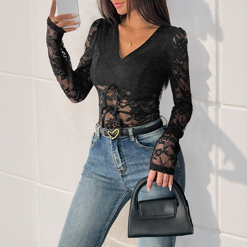 Artisio | Women Stretch Lace Bodysuit