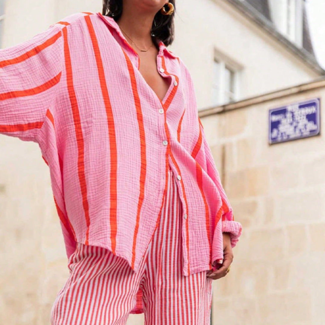 Artisio | Women Striped Oversized Shirt