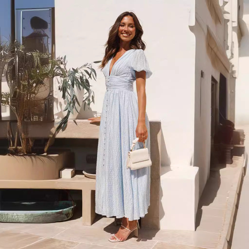 Artisio | Women Summer Button Maxi Dress
