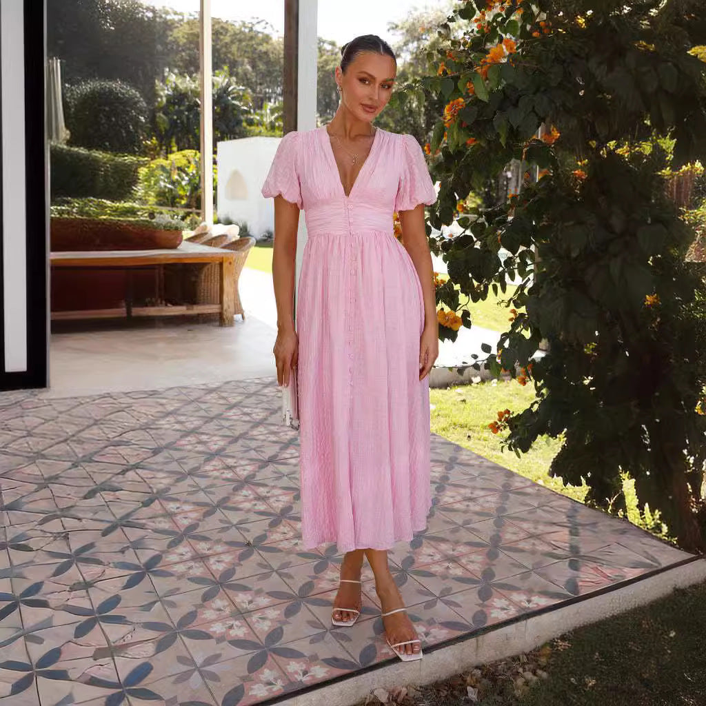 Artisio | Women Summer Button Maxi Dress