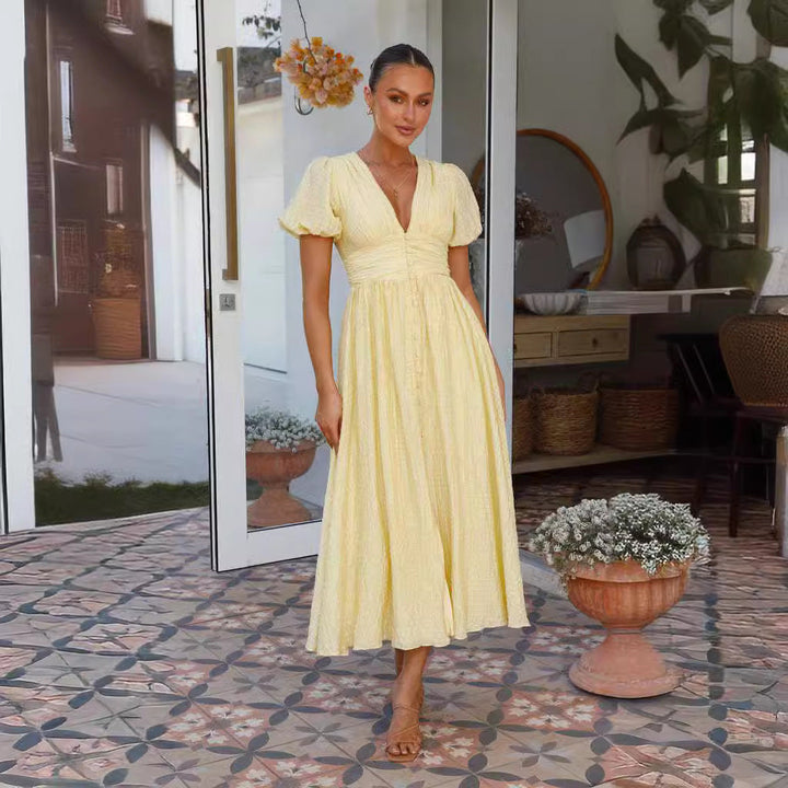 Artisio | Women Summer Button Maxi Dress