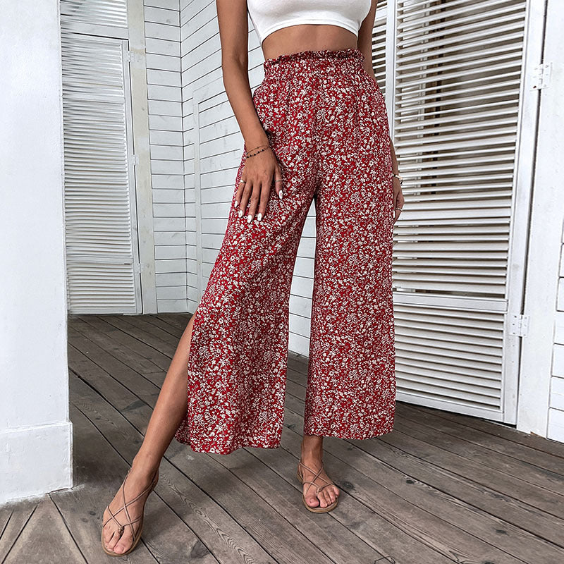 Artisio | Women Summer Floral Split Pants