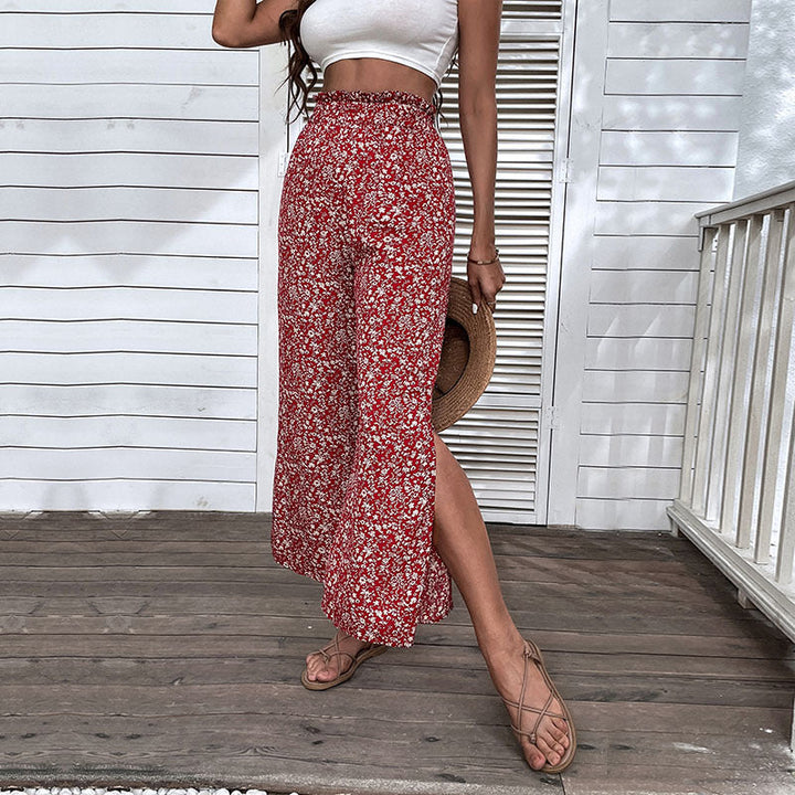 Artisio | Women Summer Floral Split Pants
