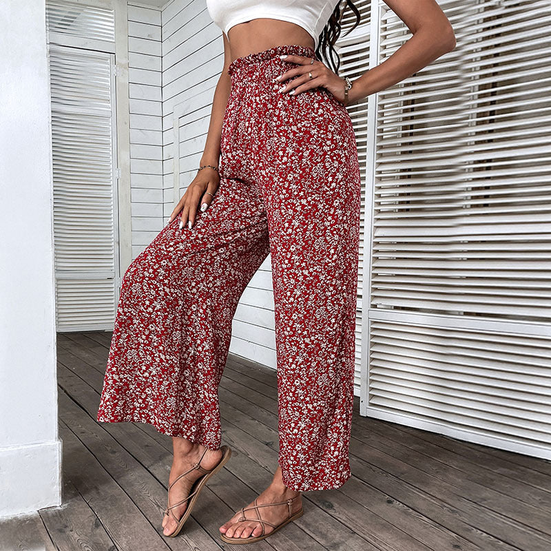Artisio | Women Summer Floral Split Pants