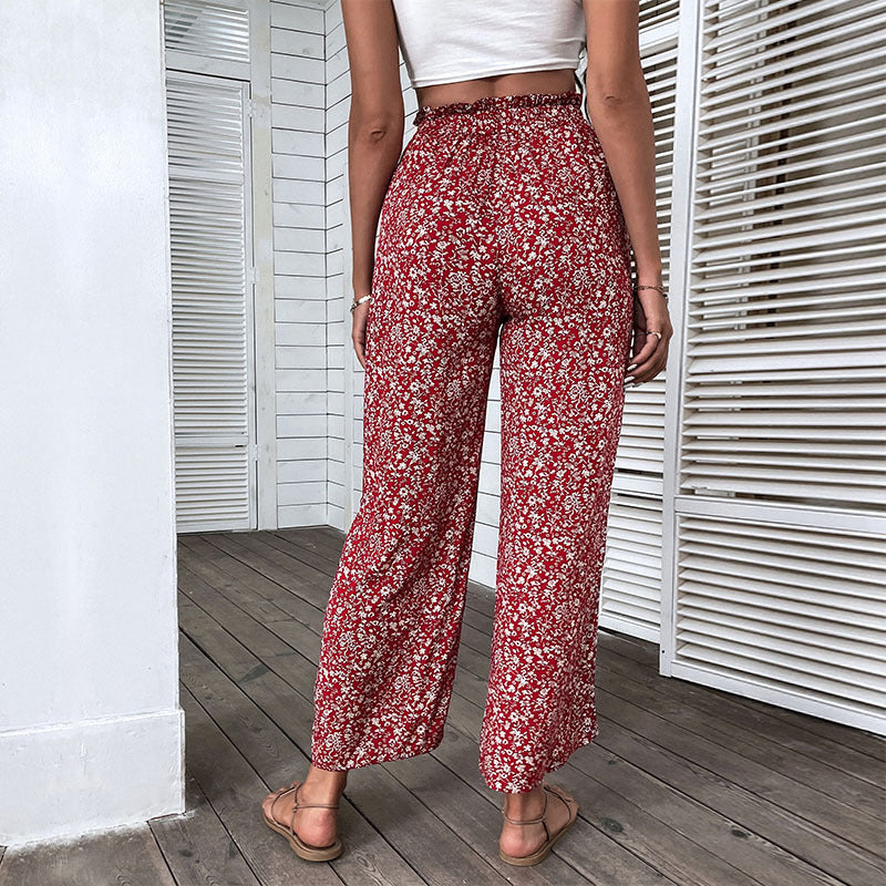Artisio | Women Summer Floral Split Pants