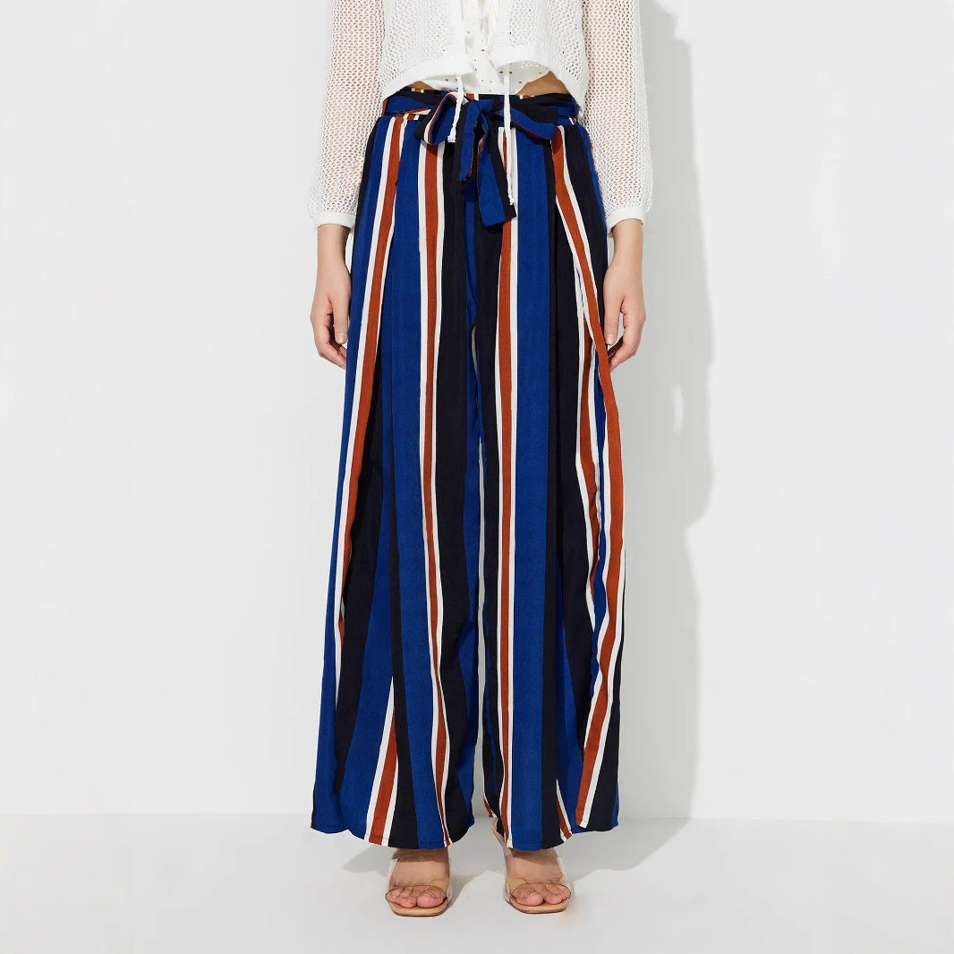 Artisio | Women Summer Stripe Wide Pants