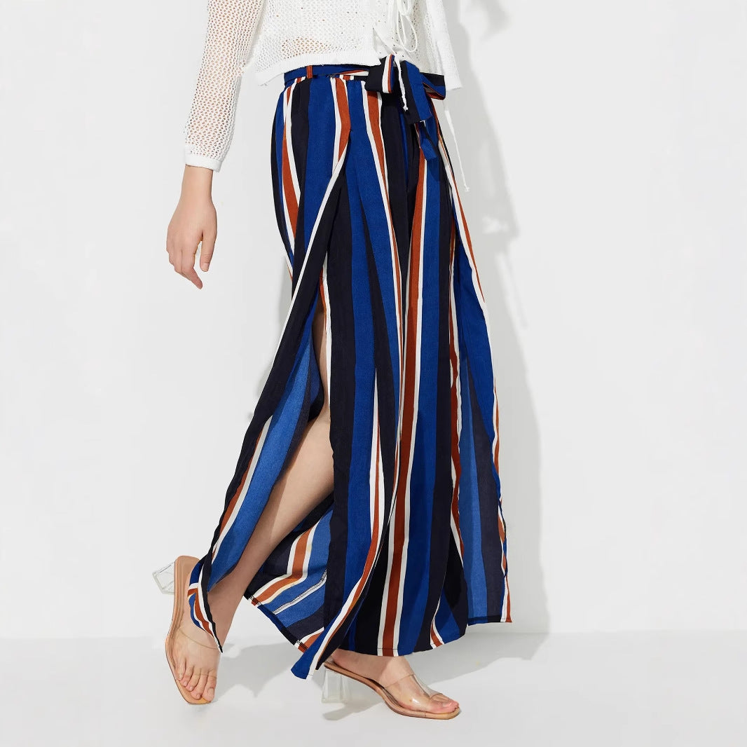 Artisio | Women Summer Stripe Wide Pants