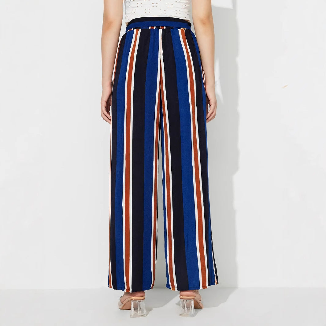 Artisio | Women Summer Stripe Wide Pants