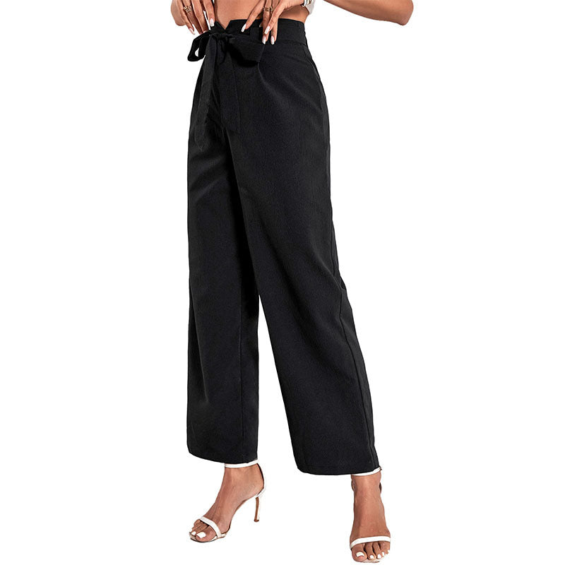 Artisio | Women Tie Waist Wide Pants