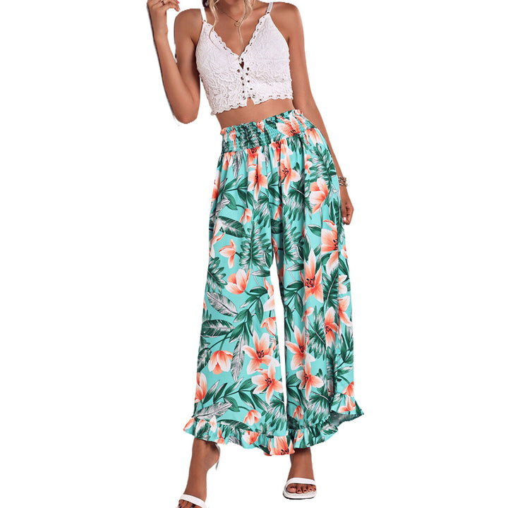 Artisio | Women Tropical Floral Wide Pants