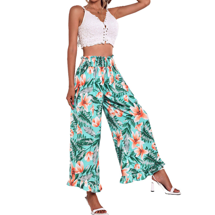Artisio | Women Tropical Floral Wide Pants