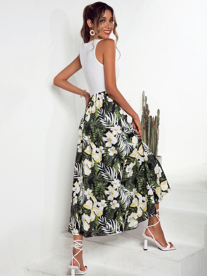Artisio | Women Tropical Print Maxi Dress