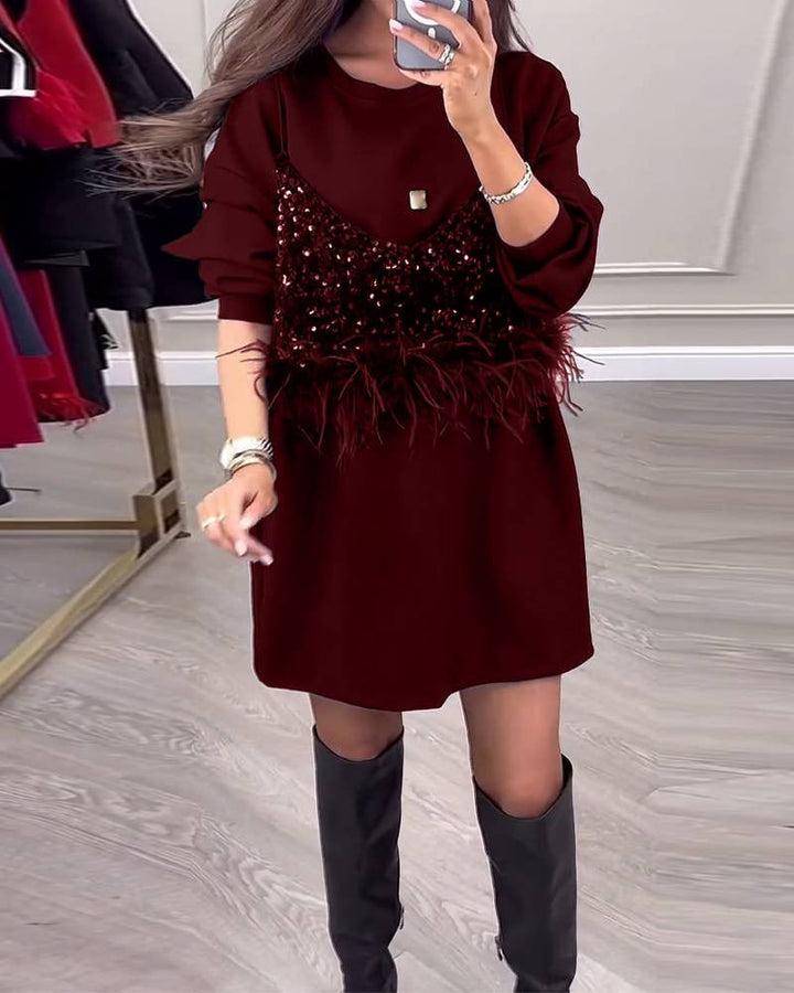 Artisio | Women Two Layer Glam Mini Dress