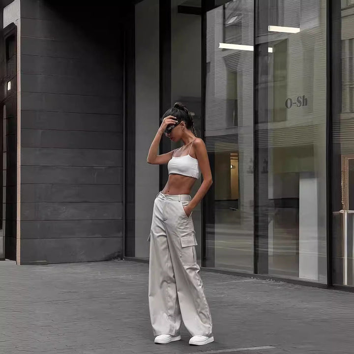 Artisio | Women Utility Wide Leg Cargo Pants