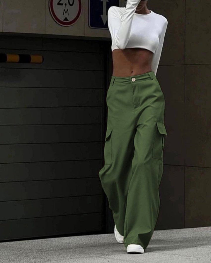Artisio | Women Utility Wide Leg Cargo Pants