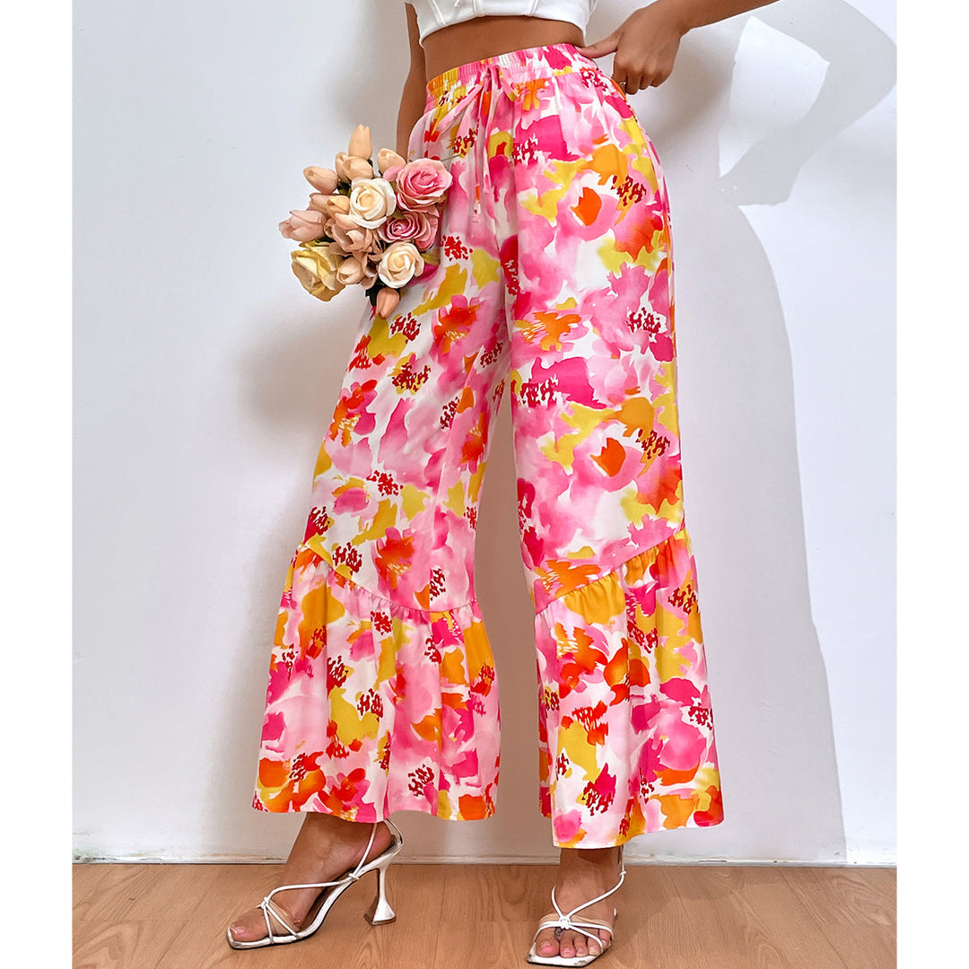 Artisio | Women Vibrant Floral Wide Pants
