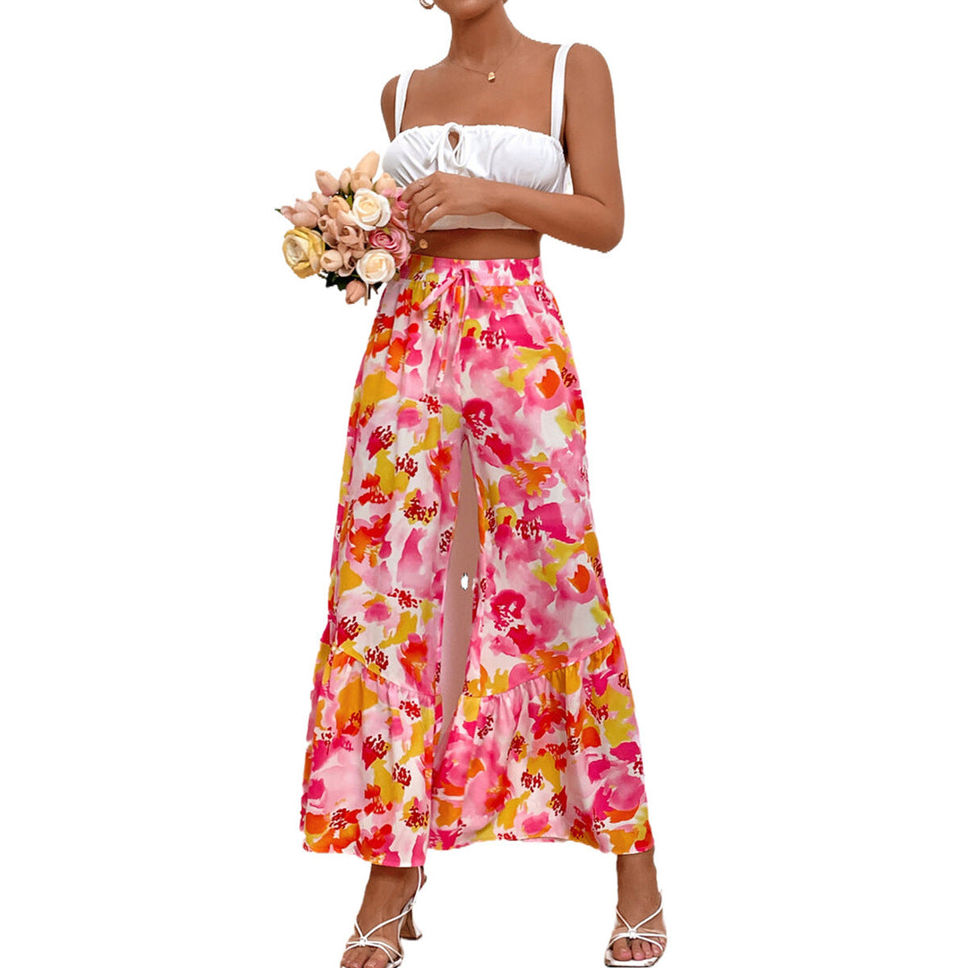 Artisio | Women Vibrant Floral Wide Pants