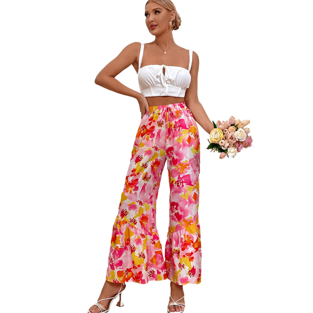 Artisio | Women Vibrant Floral Wide Pants