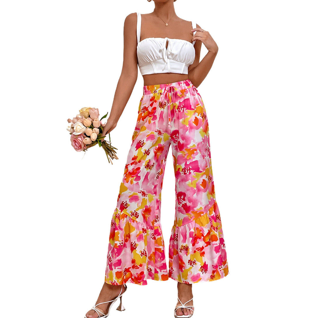 Artisio | Women Vibrant Floral Wide Pants