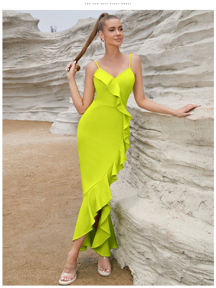 Artisio | Women Vibrant Ruffle Maxi Dress