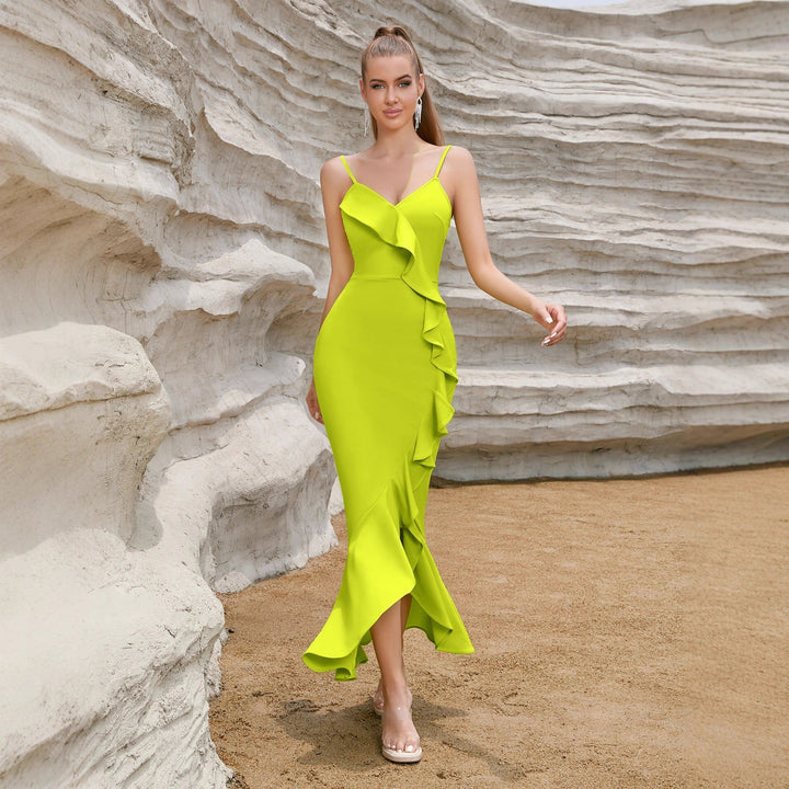 Artisio | Women Vibrant Ruffle Maxi Dress