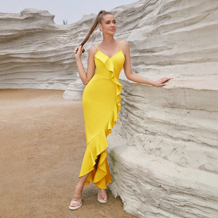 Artisio | Women Vibrant Ruffle Maxi Dress