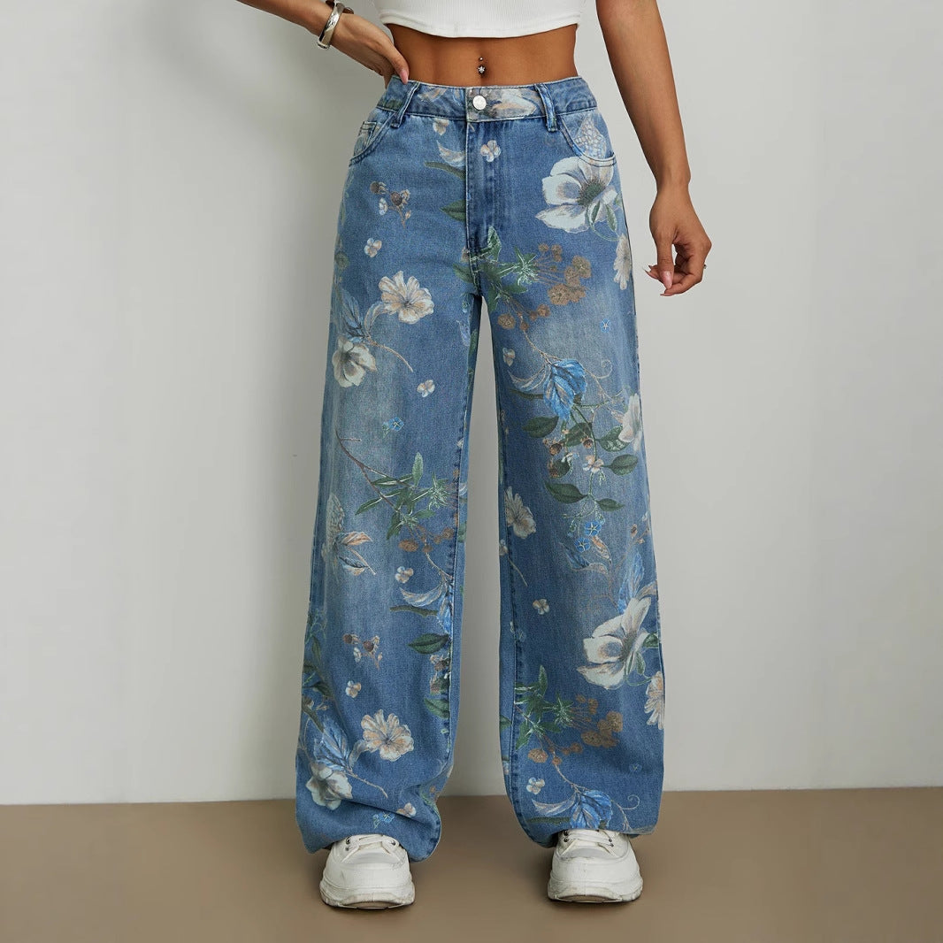 Artisio | Women Vintage Bloom Denim Jeans