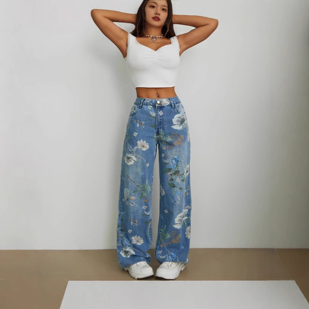 Artisio | Women Vintage Bloom Denim Jeans
