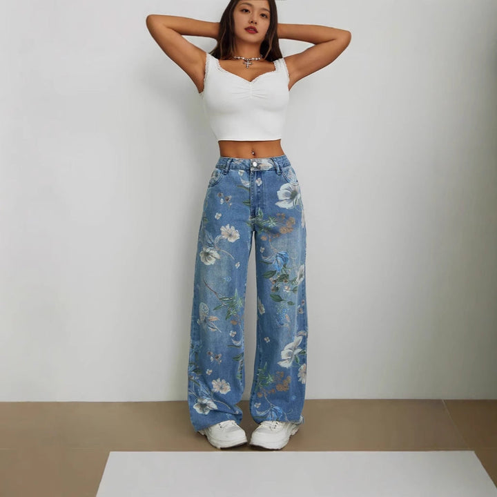 Artisio | Women Vintage Bloom Denim Jeans