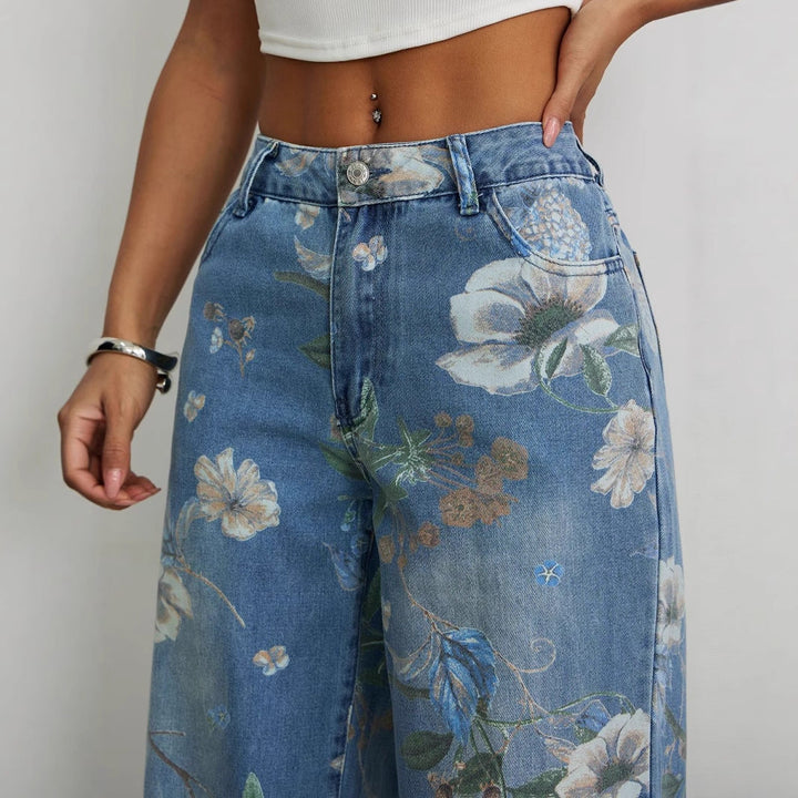 Artisio | Women Vintage Bloom Denim Jeans