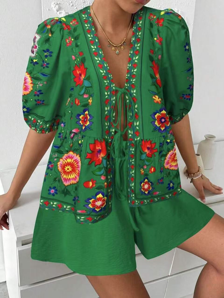 Artisio | Women Vintage Bloom Two Piece Set